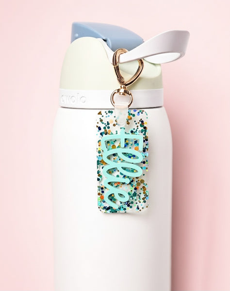 Water bottle hanging name plate