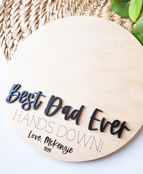 Best Dad Hands Down Handprint Keepsake