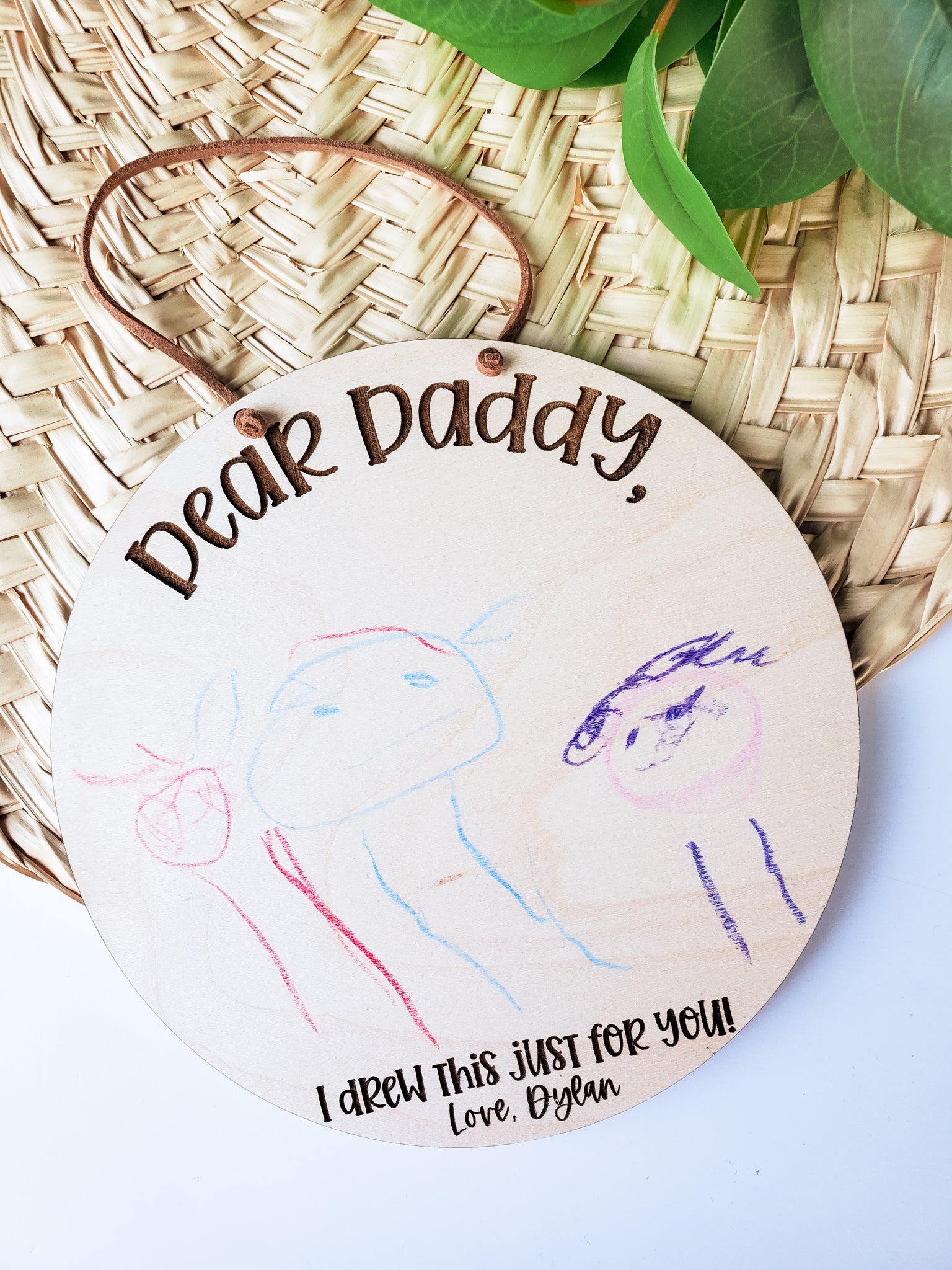 Dear Daddy Drawing Sign
