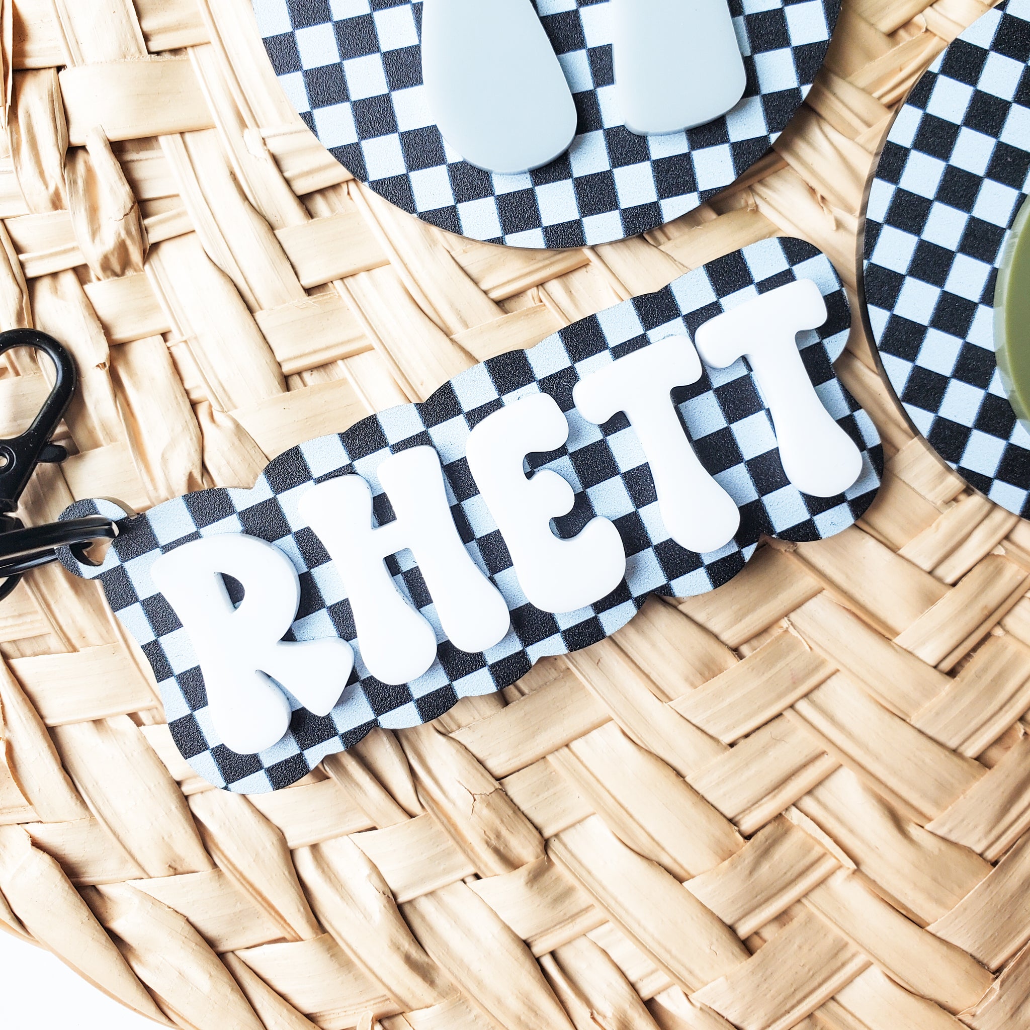 Checkered Name Backpack Tag – Homely Daffodils