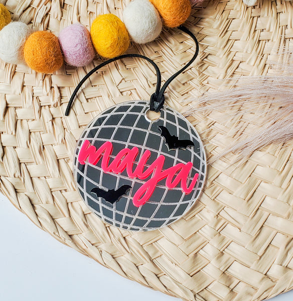 Disco Ball Boo Basket Tag