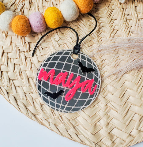 Disco Ball Boo Basket Tag