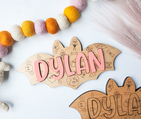 Bat Name Puzzle with Raised Acrylic
