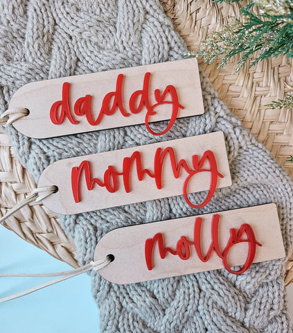 Wooden Stocking Tag