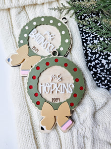 Teacher Wreath Ornament