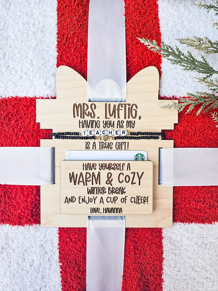 Teacher Christmas Blanket and Gift Card Holder