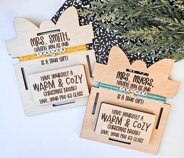 Teacher Christmas Blanket and Gift Card Holder