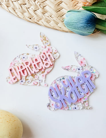 Floral Clear Flake Tags