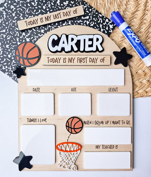 Basketball Back to School Board