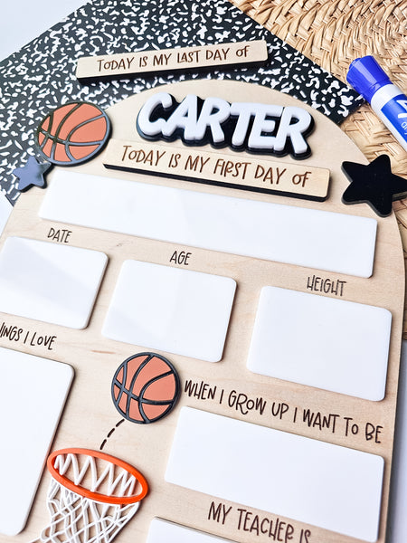 Basketball Back to School Board