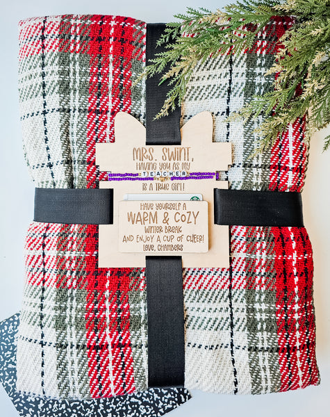 Teacher Christmas Blanket and Gift Card Holder