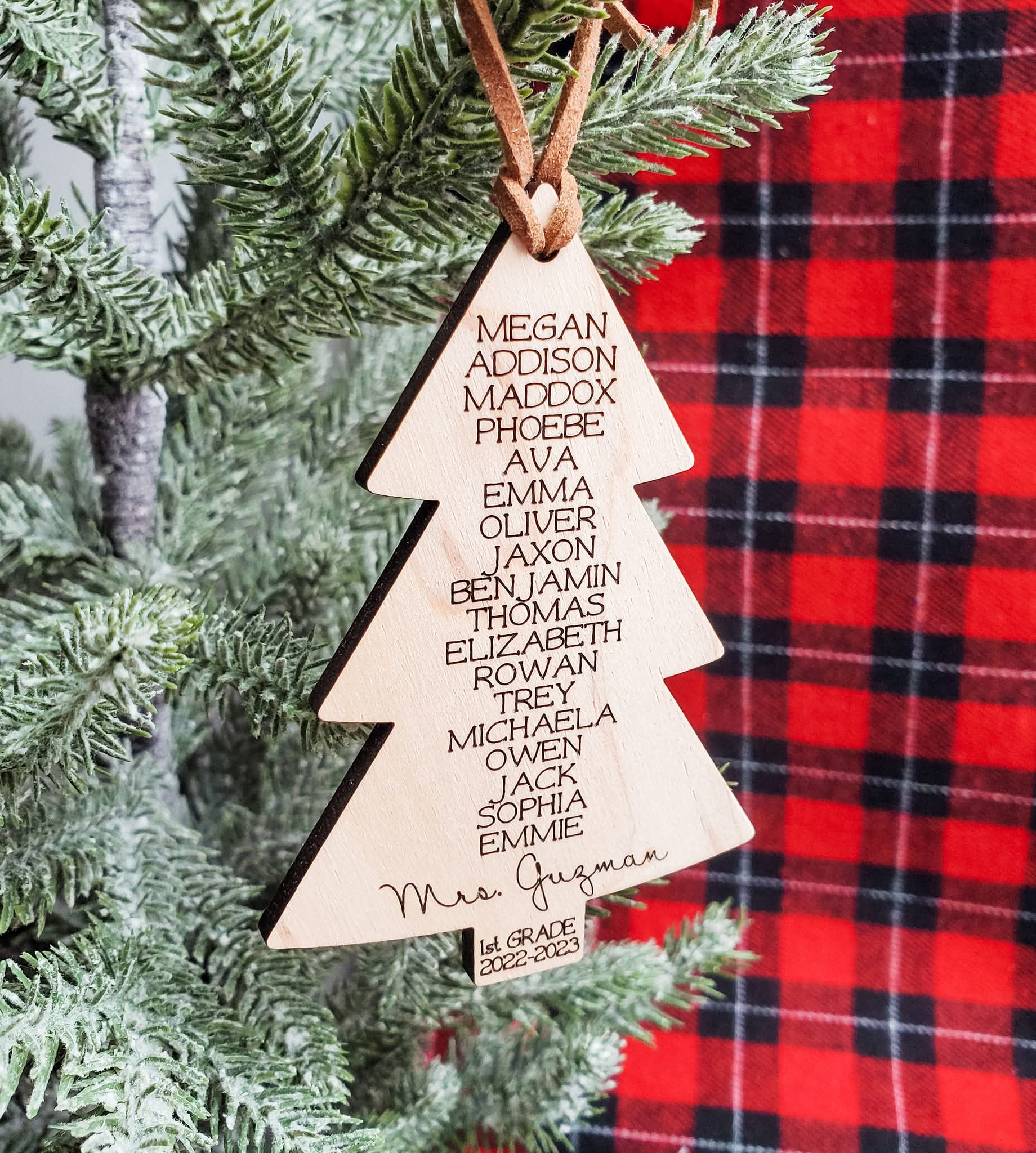 Wooden Class List Ornament