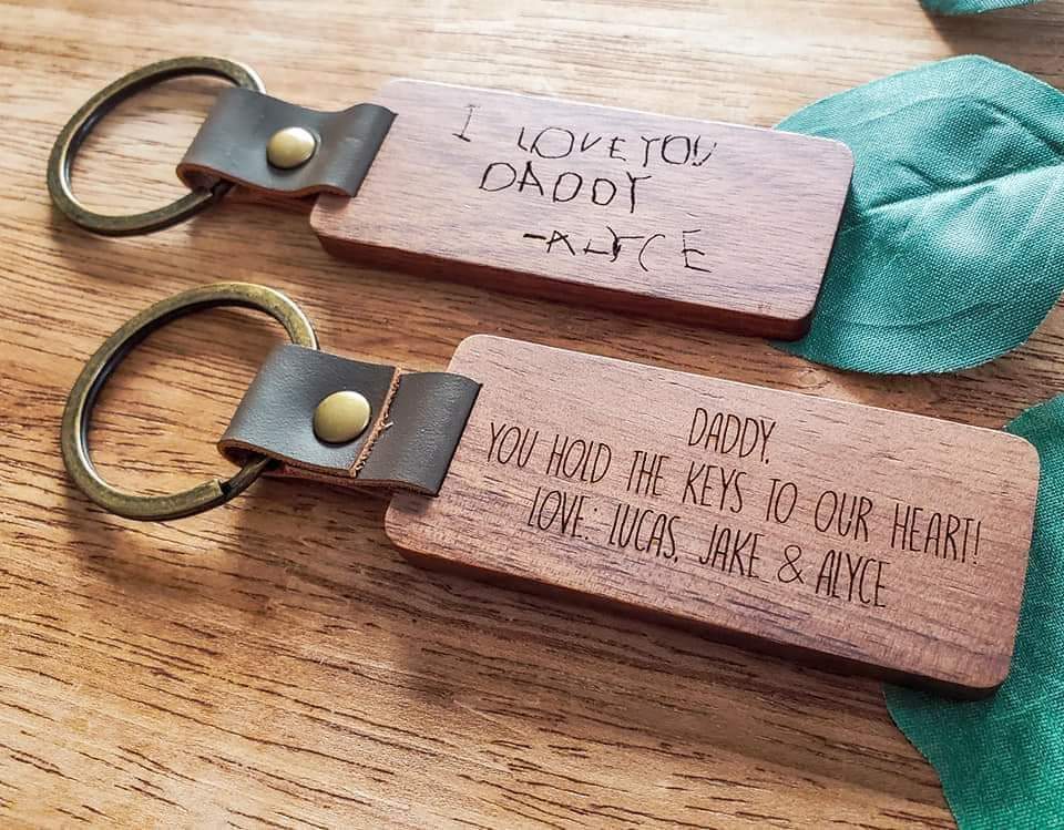 Wood keychain