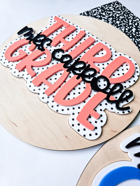 Polka Dot Round Teacher Sign