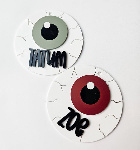 Eyeball boo basket tags