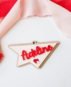 Paper Airplane Valentine's Day Tag