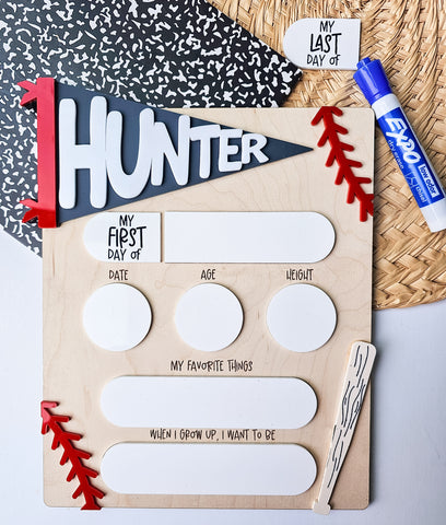 Baseball Back to School Board