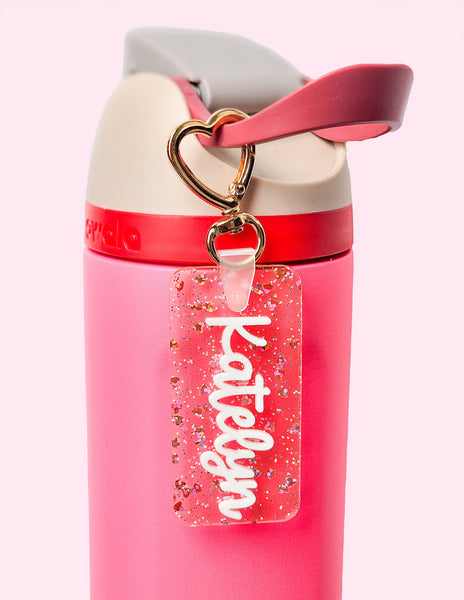 Water bottle hanging name plate