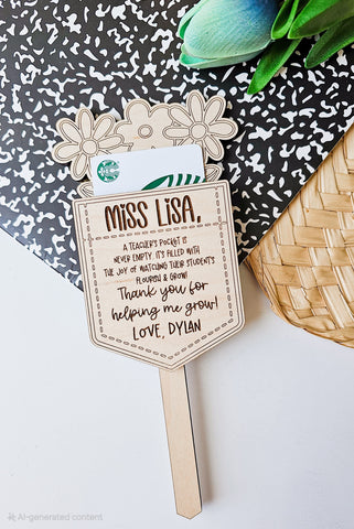 Teacher Gift Card Plant Stake