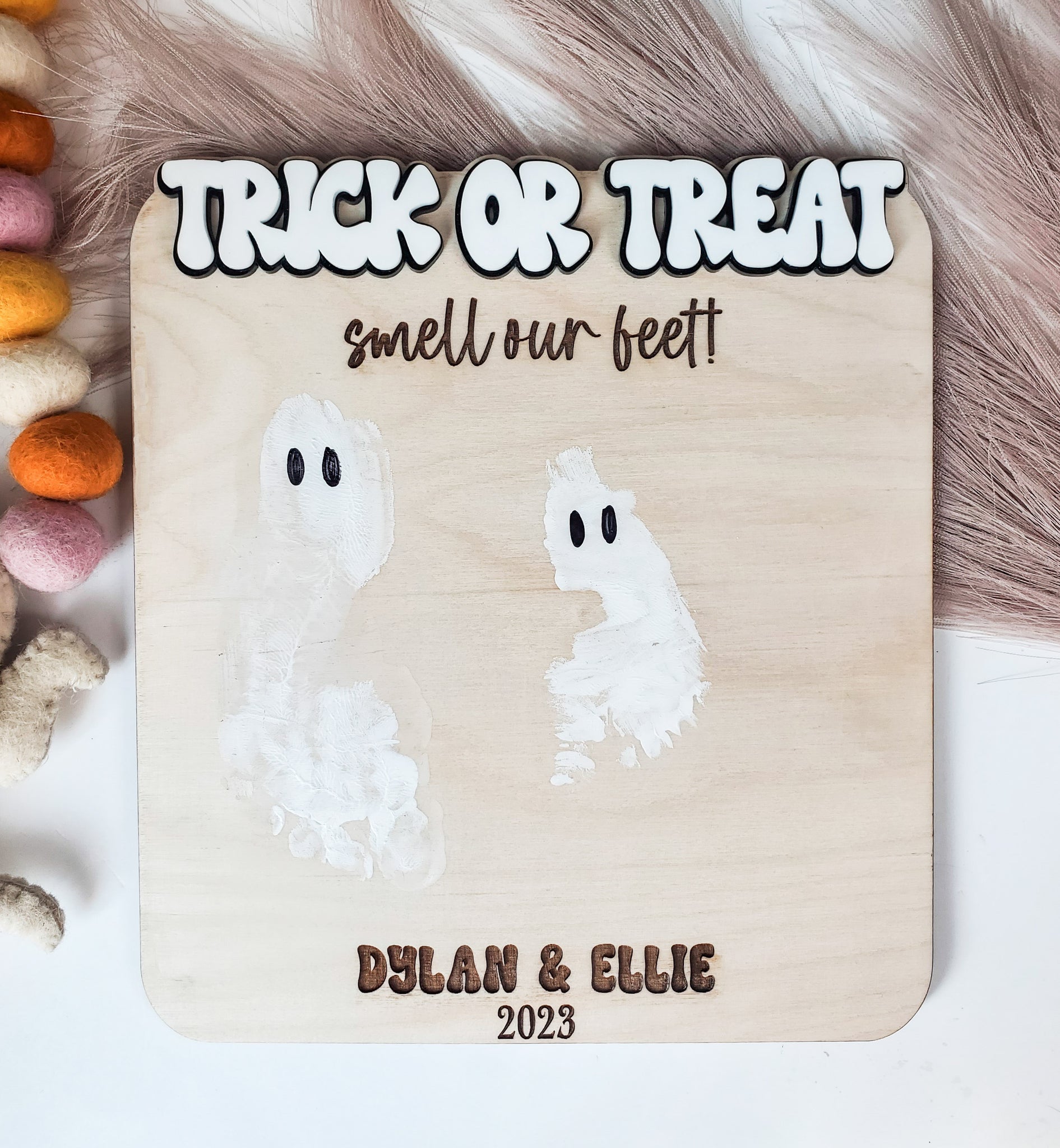 Smell my feet footprint keepsake