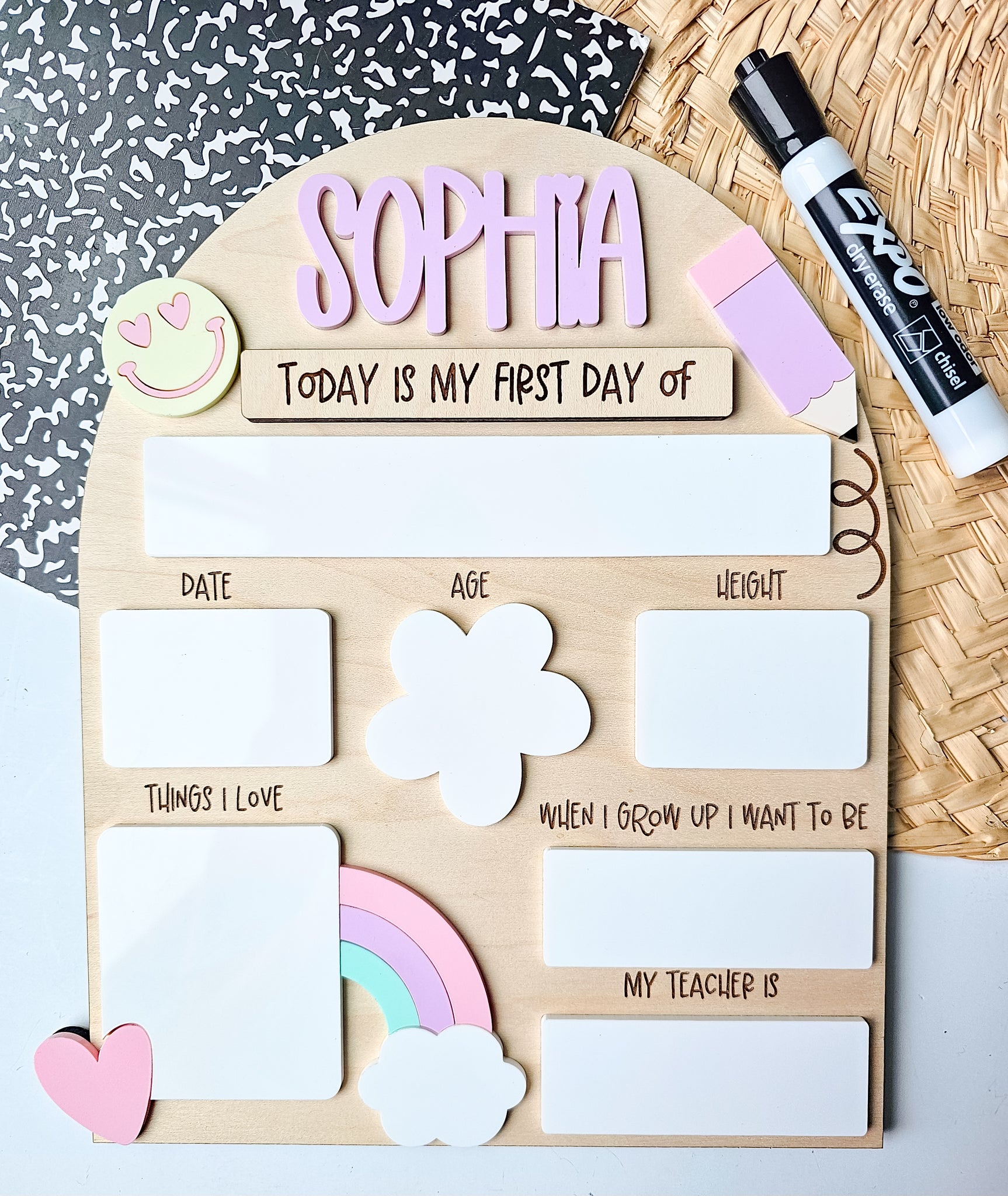 Pastel Rainbow Back to School Sign