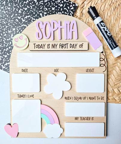 Pastel Rainbow Back to School Sign