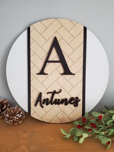 Herringbone Initial Sign