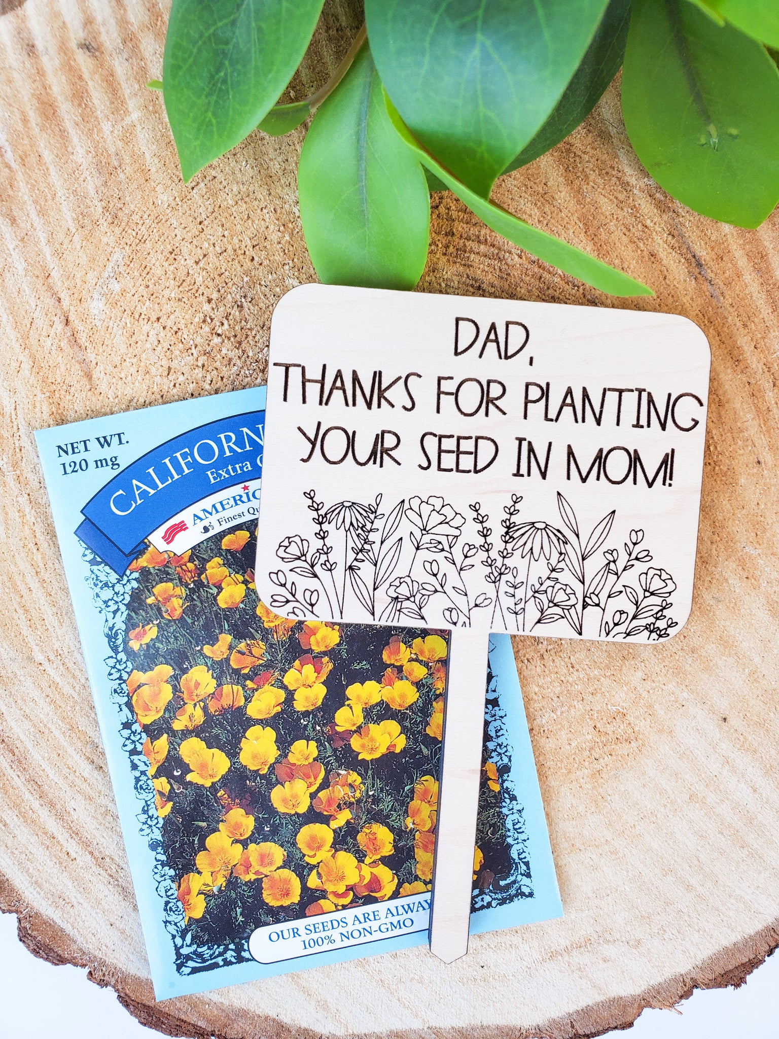 Dad Plant Stake and Seeds